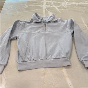 Brandy Melville 1/4 Quarter Zip Women's Pullover Sweatshirt Blue One Size